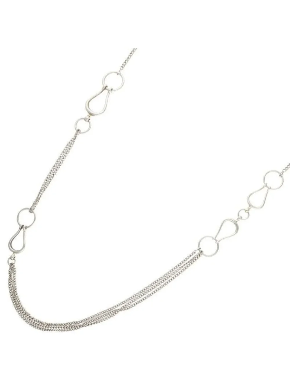 Hermes Horsebit Silver Necklace